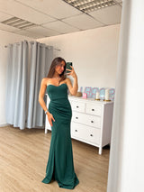 Robe à cœur serré vert