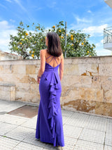 Robe longue queue violette