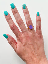 Bague ovale lilas