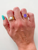 Bague ovale lilas