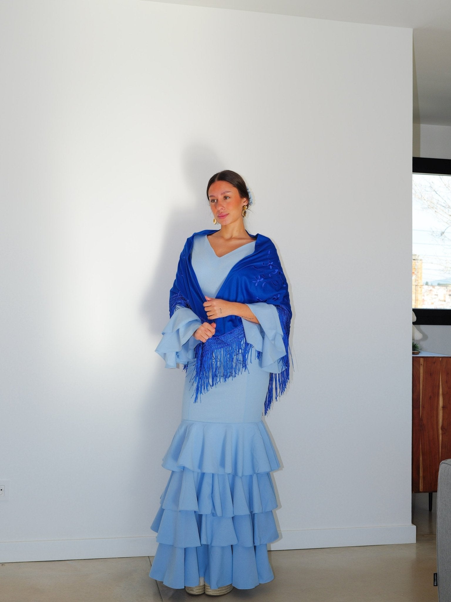 Châle flamenco brodé de fleurs klein - Sorellas The Brand Barcelona S.L