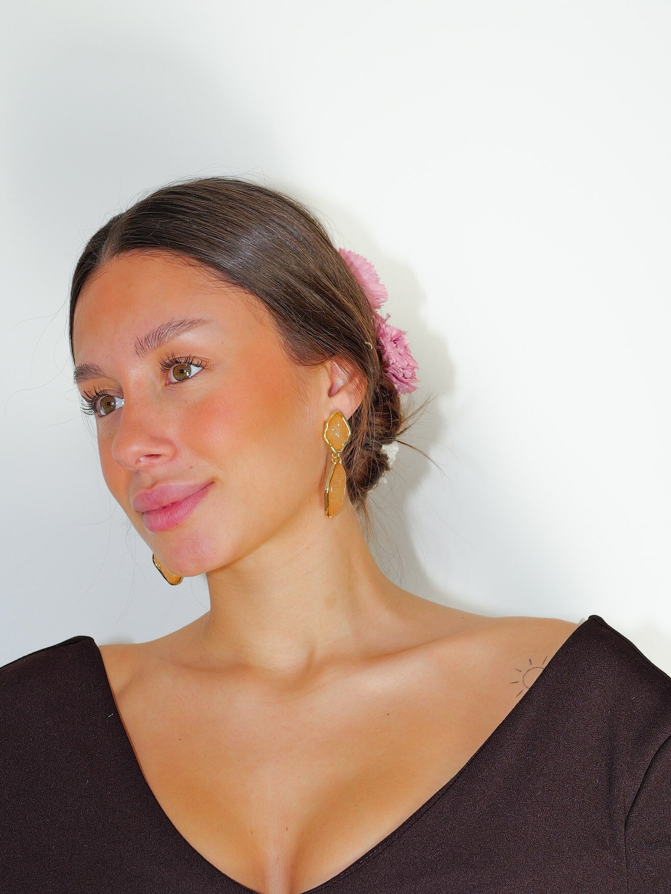 BOUCLES D'OREILLES pierres jaunes - Sorellas The Brand Barcelona S.L