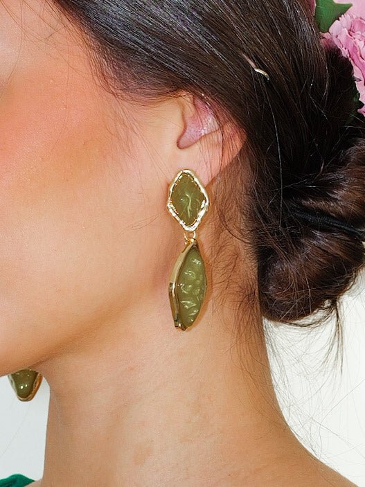 BOUCLES D'OREILLES pierres vertes - Sorellas The Brand Barcelona S.L