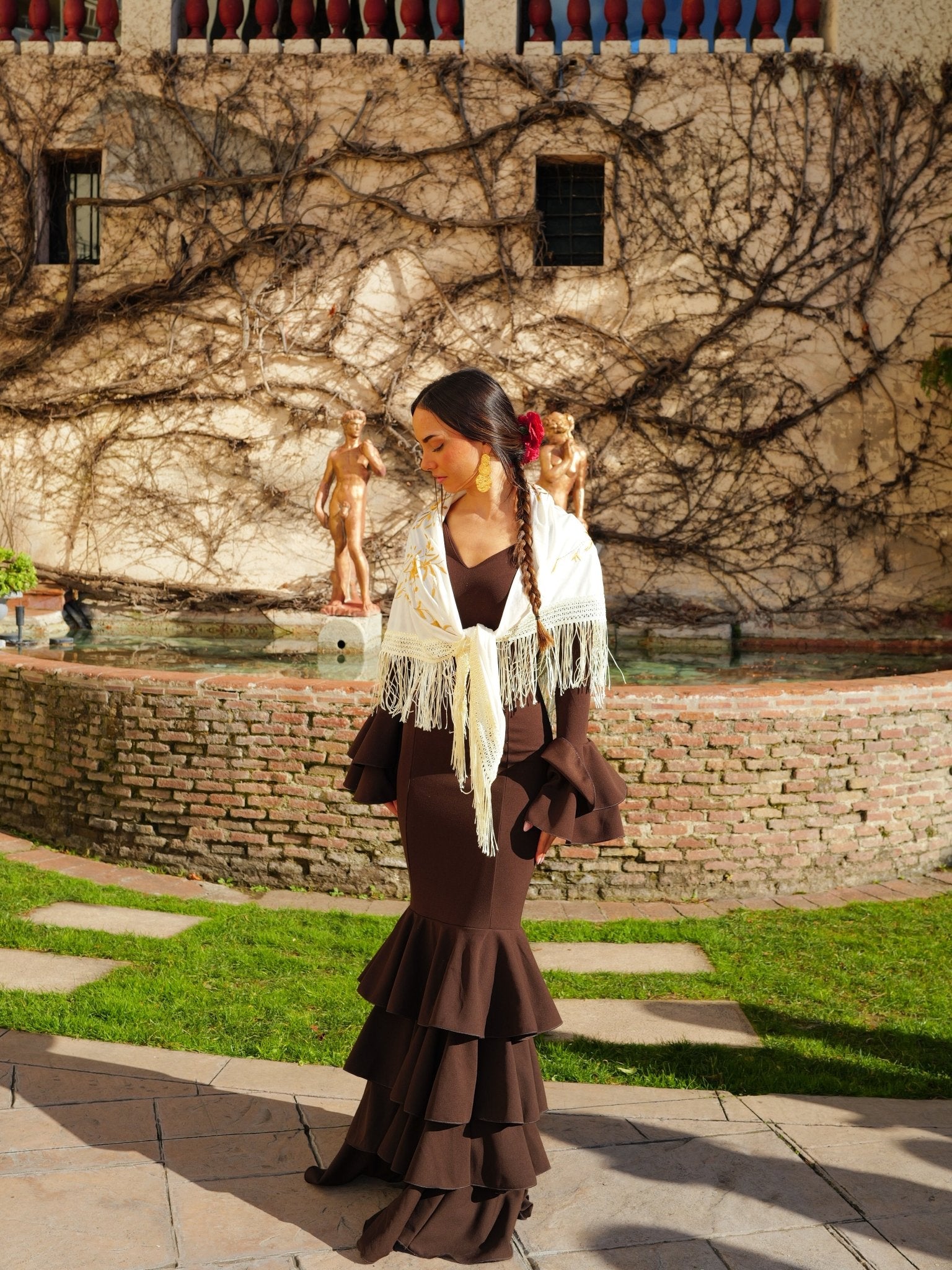 Robe flamenca à volants marron - Sorellas The Brand Barcelona S.L