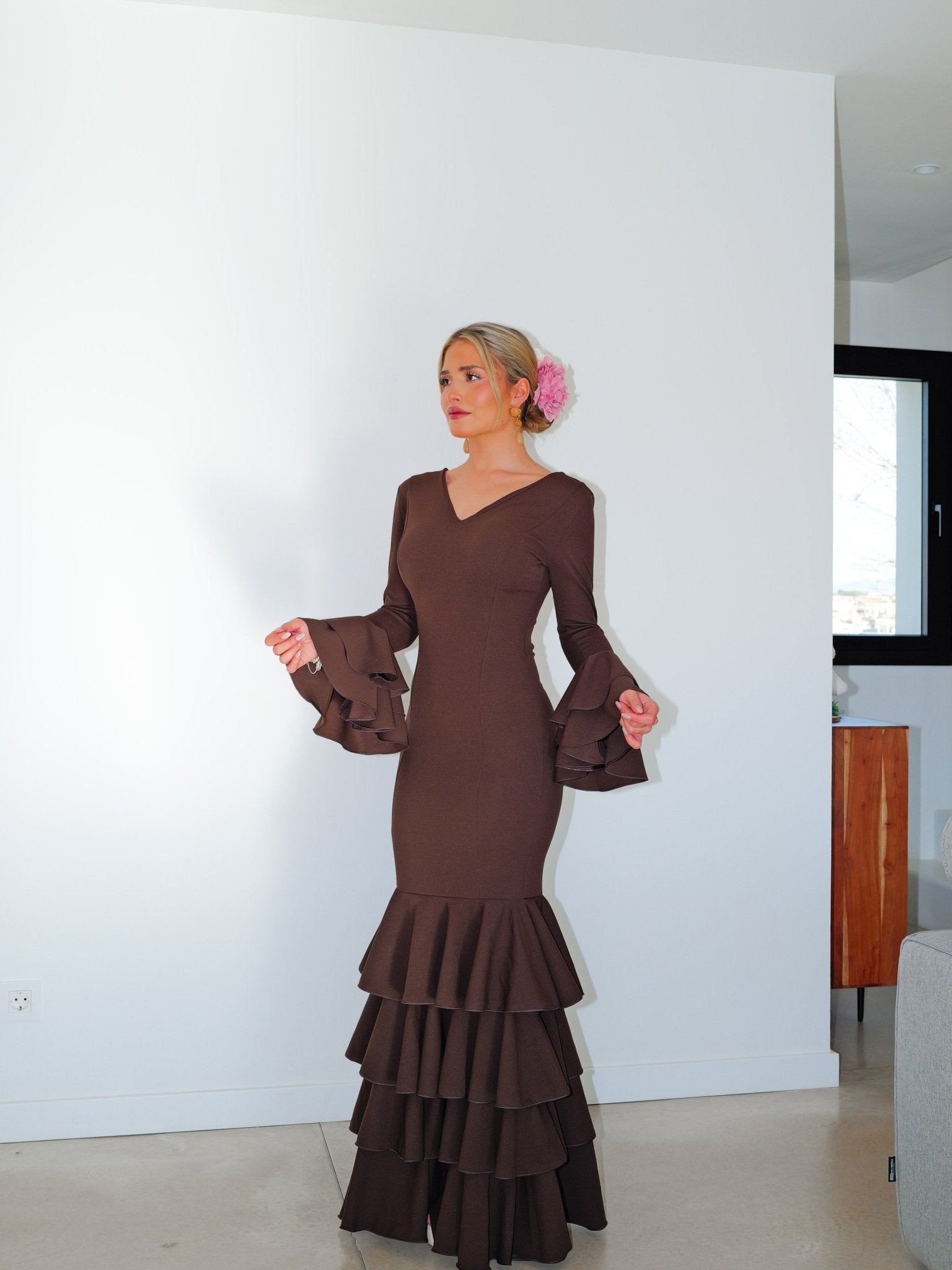 Robe flamenca à volants marron - Sorellas The Brand Barcelona S.L