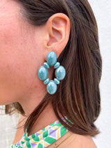 Boucles d'oreilles losanges bleus