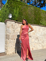 Robe tube dos nu corail