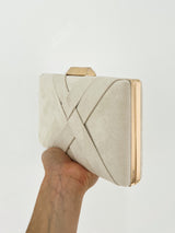 Pochette tressée beige