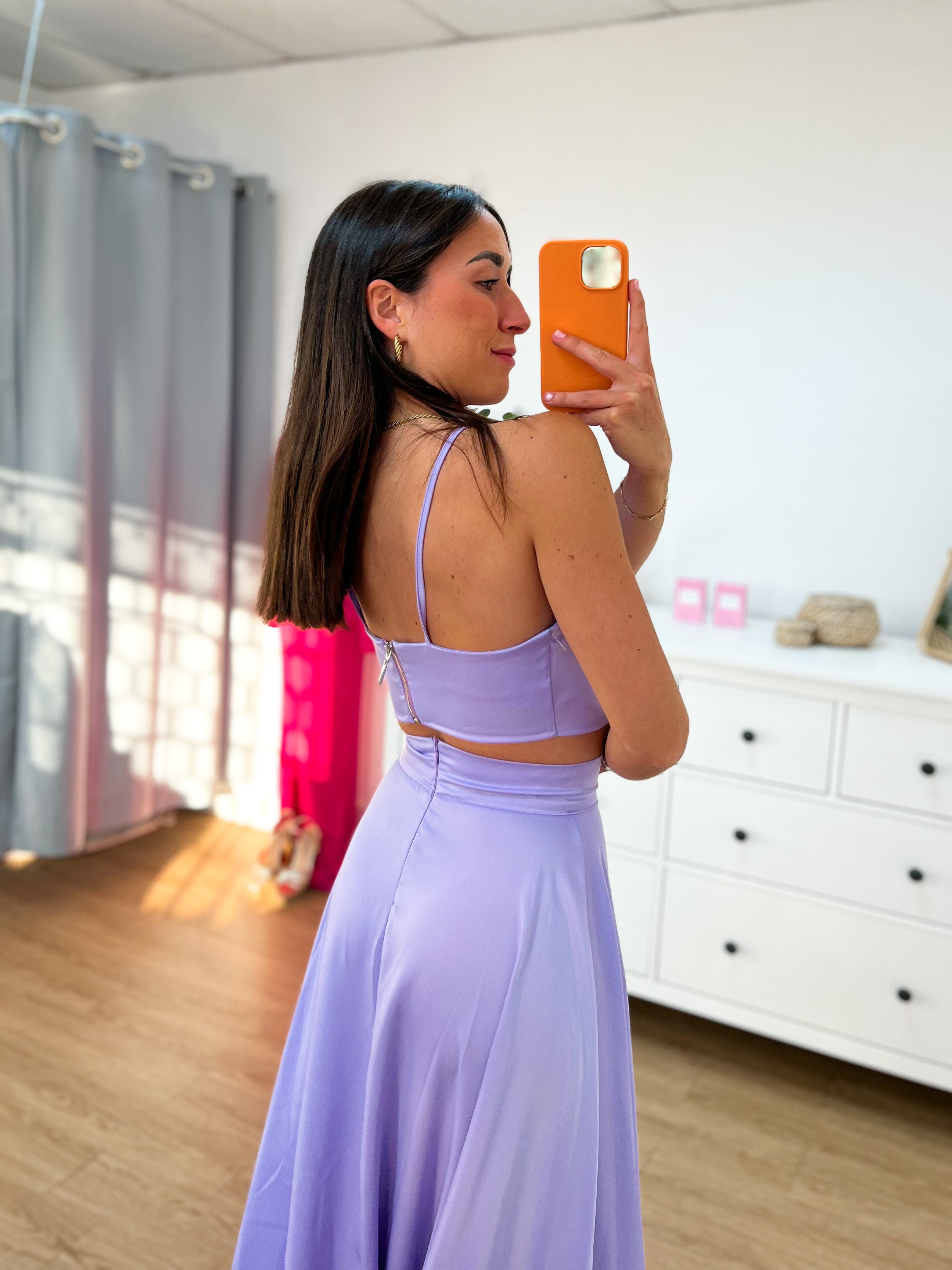 Ensemble licou en satin lilas