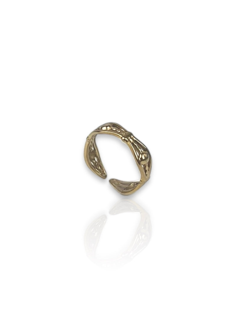 Anello con perline placcate oro