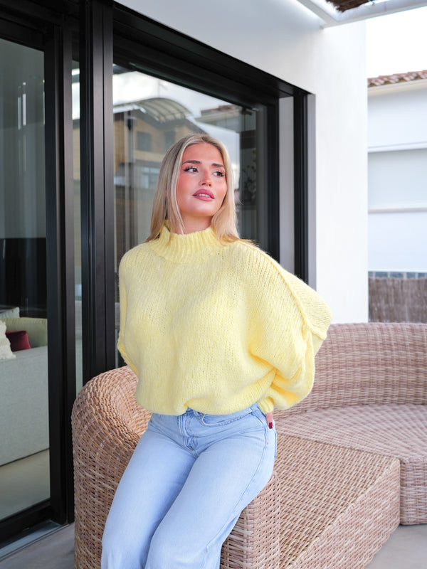 Maglione oversize in maglia giallo