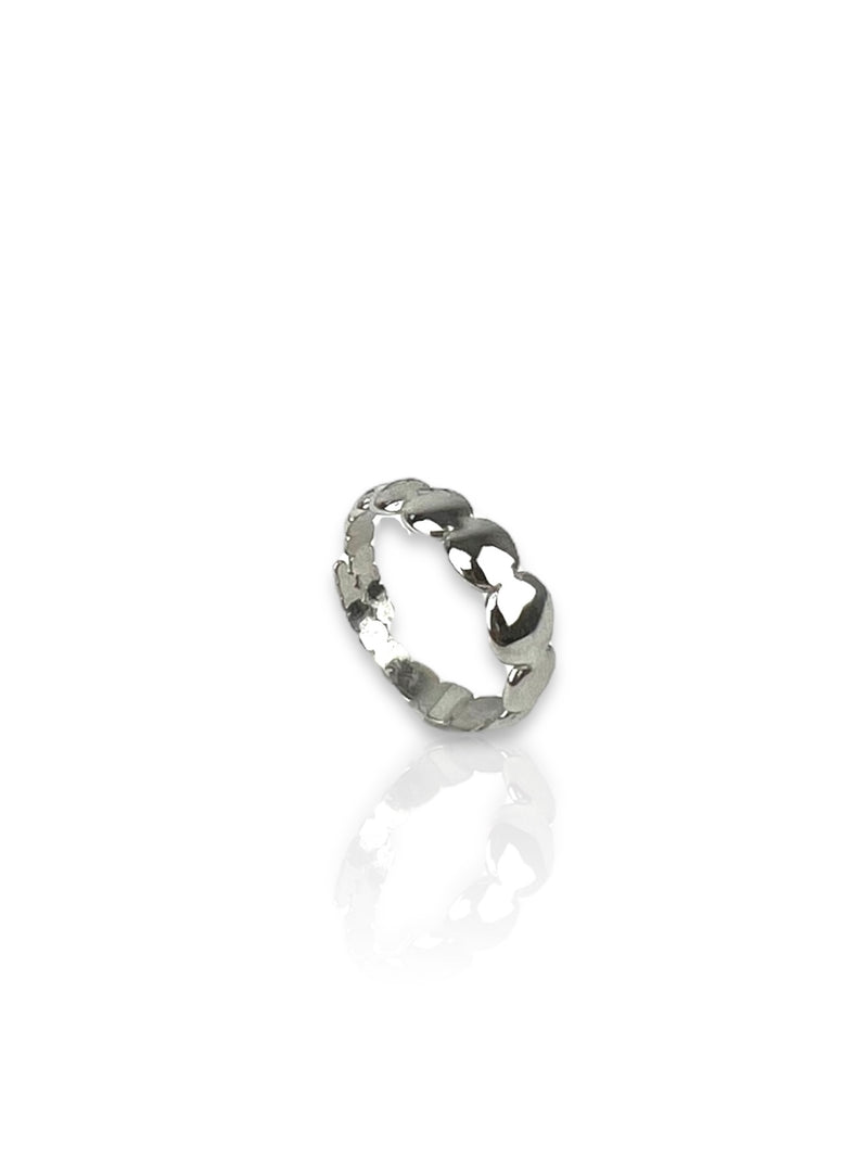 Anello con sfere placcate in argento