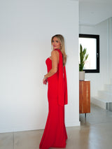 Abito a sirena in tulle rosso