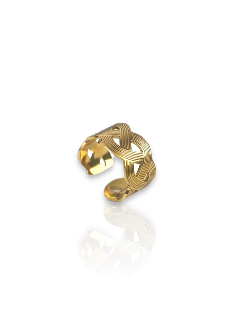 Anello a treccia d'oro