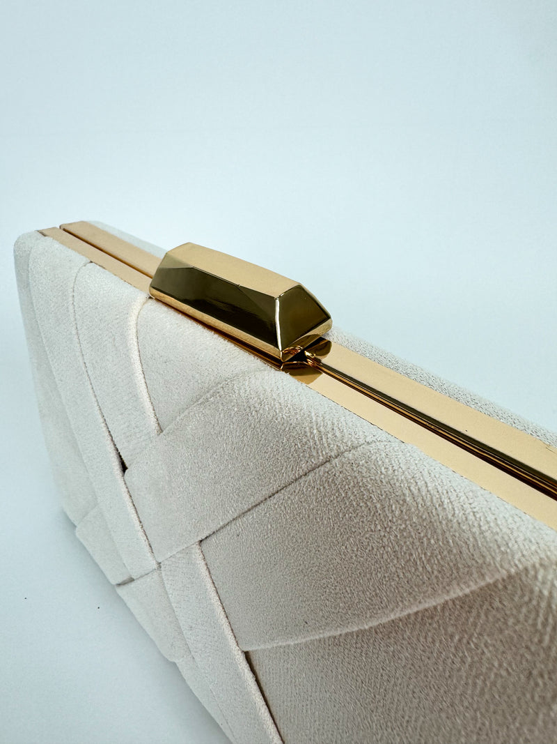 Pochette intrecciata beige