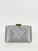 Pochette in raso argento