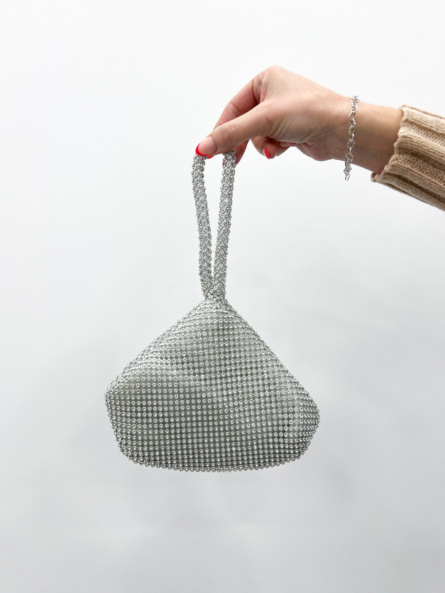 Clutch pocket glitter argento - SORELLAS