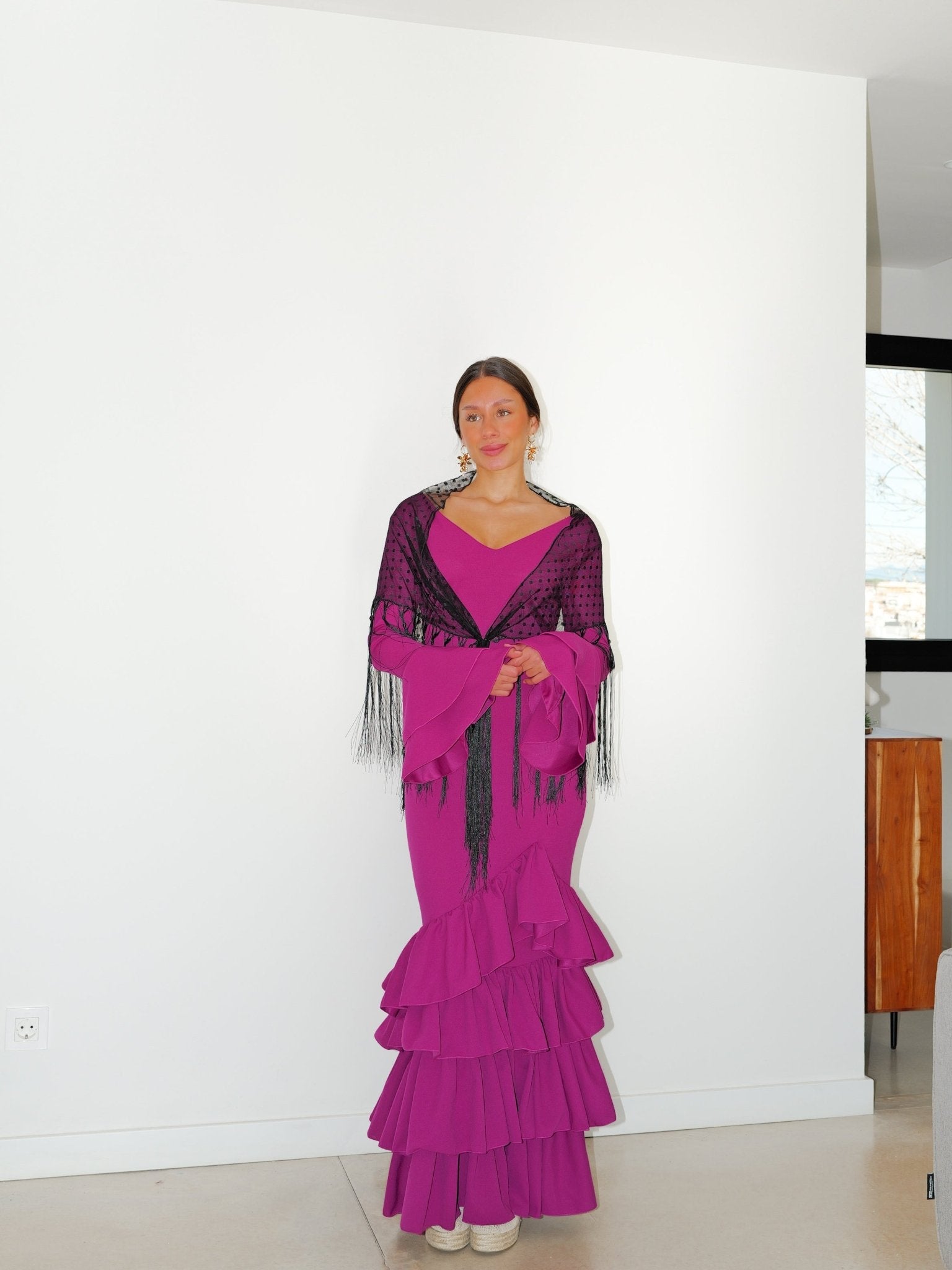 Scialle flamenco a pois neri - Sorellas The Brand Barcelona S.L