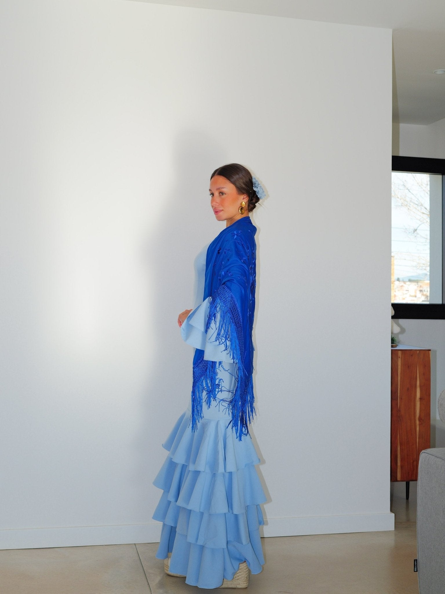Abito flamenco con volant azzurro - Sorellas The Brand Barcelona S.L