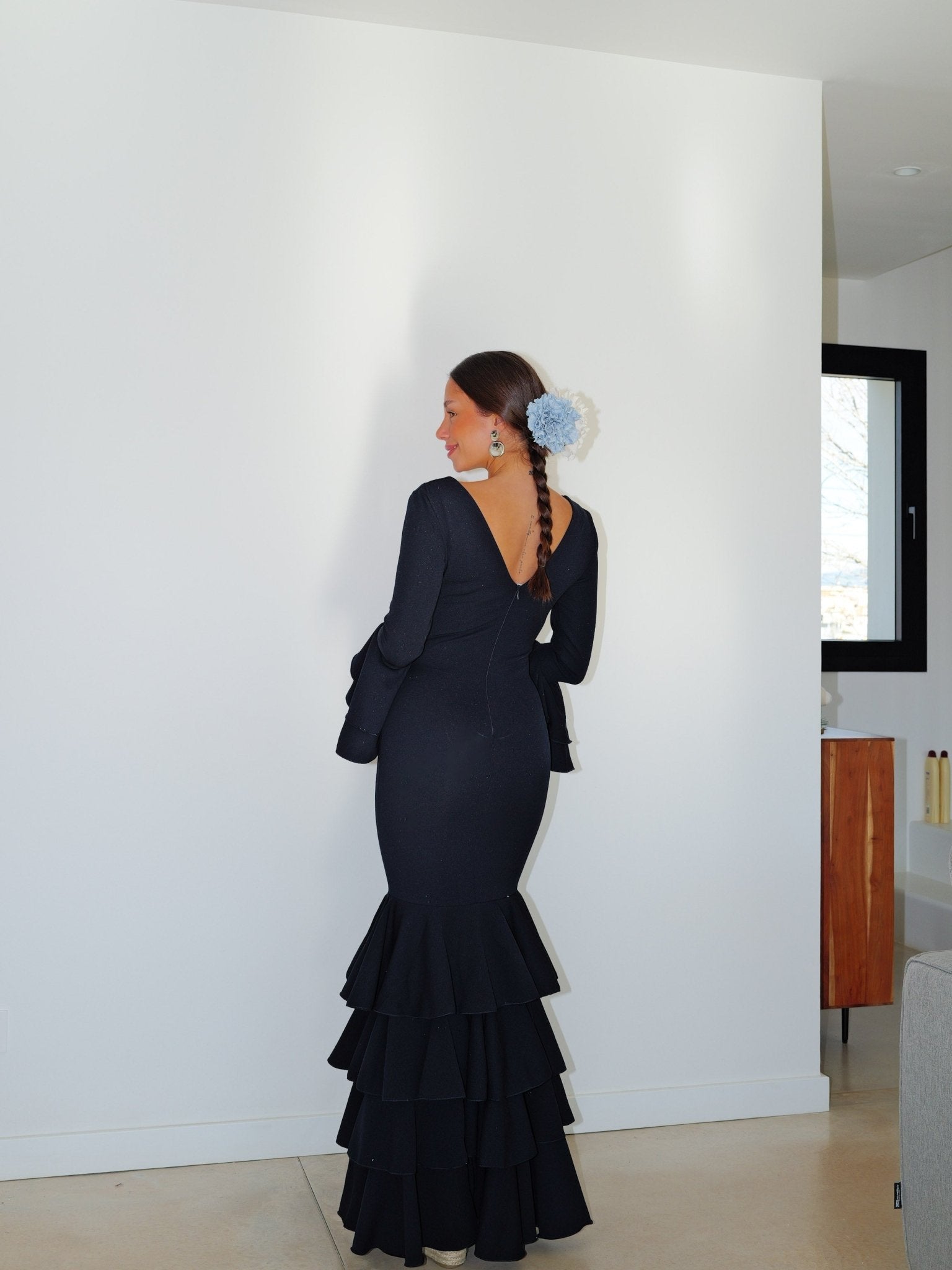 Abito flamenco con volant blu navy - Sorellas The Brand Barcelona S.L