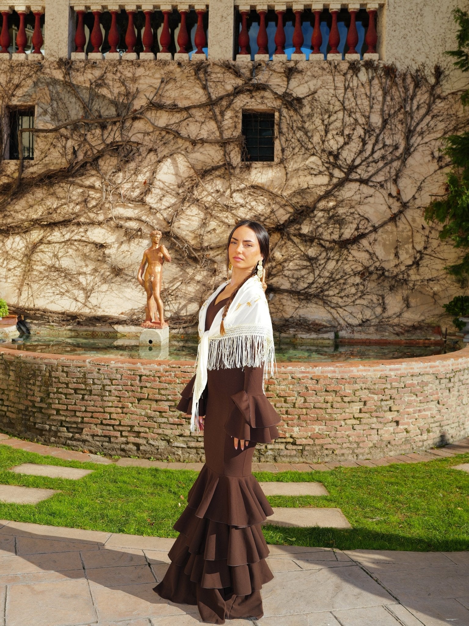 Abito flamenco con volant marroni - Sorellas The Brand Barcelona S.L