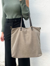 Maxi borsa in nylon beige